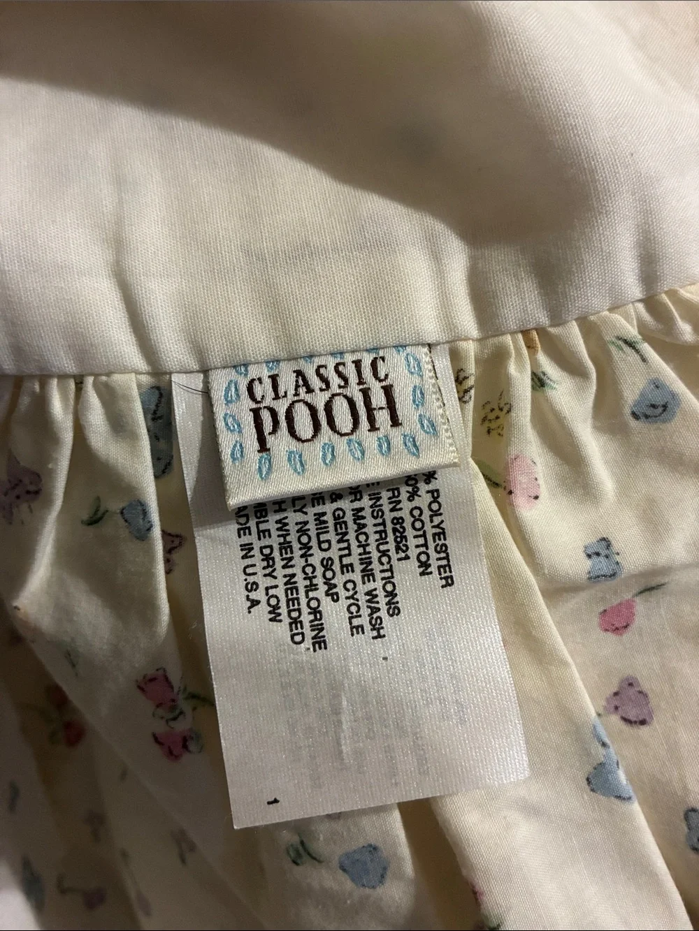 Classic Pooh Cream Floral & Butterfly Ruffled 2 Window Valance